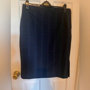 NWT Banana Republic blue/black plaid skirt size 12